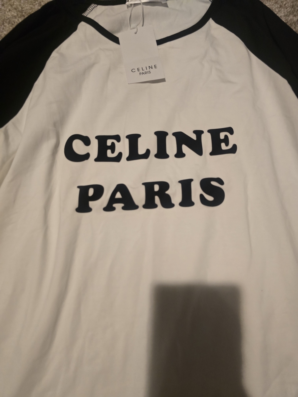 Celine Paris White & Black Logo Tee - Picture 5 of 7
